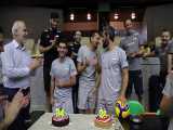 جشن تولد کاپیتان سعید معروف و محمدرضا موذن در تمرین تیم ملی والیبال 