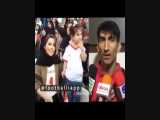 همسر و دختر علیرضا بیرانوند در ورزشگاه آزادی 