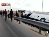 واژگونی اتوبوس زائران اربعین در جاده ایلام - کرمانشاه
