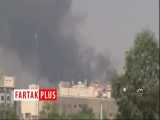 سیاه شدن آسمان آبادان پس از آتش سوزی در پالایشگاه 