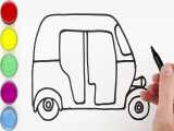 آموزش نقاشی و رنگ آمیزی کودکان - Coloring and Drawing Auto Rickshaw