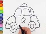 آموزش نقاشی و رنگ آمیزی کودکان - Coloring and Drawing Toy Police Car
