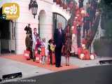 ترامپ و همسرش ملانیا، در مراسم هالووین در کاخ سفید. [رویترز]