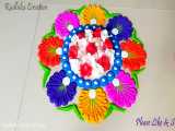 آموزش طراحی رنگولی روی سرامیک Very easy Happy Diwali rangoli for diwali