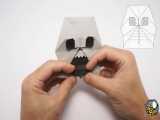 اوریگامی - آموزش ساخت صورت اسکلتی هالووین
