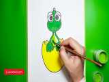 آموزش نقاشی کارتونی - بچه دایناسور