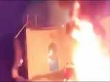 فیلم جدید به آتش کشیدن کنسولگری ایران در نجف توسط افراد نقابدار- آذر 98