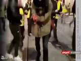 فیلم قطع شدن دست معترض فرانسوی