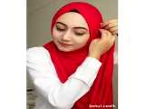 شال روسری به رنگ قرمز باسند وحلقه کنید