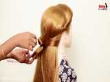 آموزش مدل موی بسیار زیبای دخترانه برای موهای بلند