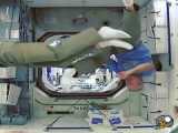 تمرین فوتبال و دروازه بانی در ایستگاه فضایی