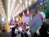 تجمع دانشجویان و طلاب کفن پوش در فرودگاه امام (ره)