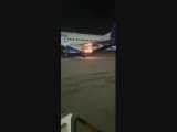 آتش گرفتن یک هواپیمای بوئینگ 737 در فرودگاه تل آویو 