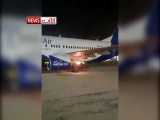 آتش گرفتن موتور بوئینگ 737 در سرزمین های آشغالی