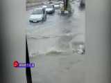 آب گرفتگی برخی خیابان‌های زاهدان در پی بارش باران 