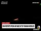 اولین فیلم از لحظه اصابت موشک‌های سپاه به عین الاسد از داخل پایگاه