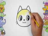 آموزش نقاشی کودکان - نقاشی مرحله به مرحله گربه