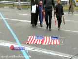 حرکت جالب دختر نونهال با پرچم آمریکا