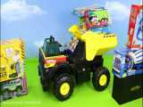 اسباب بازیهای کامیون، کامیون کمپرسی ، ماشین های پلیس و بیل مکانیکی برای بچه ها