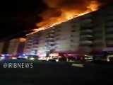 آتش سوزی در ساختمانی در الازیق ترکیه بر اثر شدت زلزله و نشت گاز