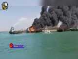 آتش گرفتن 4 لنج باری و ماهیگیری در اسکله بندرجاسک