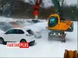 روشی جذاب و مدرن برای پاکسازی برف خودروها 
