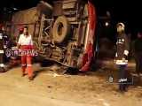 فیلمی از واژگونی اتوبوس در اصفهان با ۹ کشته