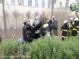درگیری متفاوت پلیس و نیروهای آتش‌نشانی فرانسه :))