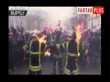 آتش نشانان فرانسوی به نشانه اعتراض خودشان را آتش زدند 