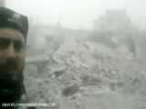 سراقب بعد از بمباران هوایی تروریست‌ها توسط جنگنده‌های ارتش سوریه