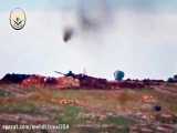 هدف قرار دادن تانک ارتش سوریه با موشک هدایت شونده تروریست‌ها در راشدین