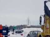 گرفتار شدن مردم در جاده سراوان به فومن در استان گیلان به دلیل بارش برف