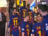 دلگرمی بازیکنان بارسلونا به دمبله پیش از بازی با ختافه