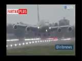 جدال هواپیمای مسافربری با طوفان در زمان فرود در فرودگاه لندن 