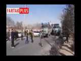 بستن خیابان با خودرو و کامیون توسط هواداران سپاهان 