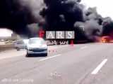 آتش‌ گرفتن چند خودرو در اتوبان تهران-ساوه