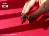 انگشتر نقره یاقوت آفریقایی سرخ و برلیان اصل مردانه دست ساز - کد 47294