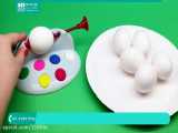آموزش زبان فارسی و انگلیسی به کودکان - آموزش رنگ ها به وسیله ی تخم مرغ های رنگی