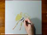 تایم لپس نقاشی سه بُعدی زنبور با مداد