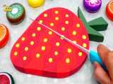 شن جادویی - کیک توت فرنگی رنگی + آهنگ شاد کودکانه - 80