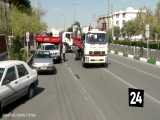 ضدعفونی معابر مناطق ۱۴و ۱۵ تهران توسط آتش نشانی