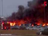 آتش سوزی هولناک در فرودگاه بین المللی فلوریدا / 3500 خودرو در آتش سوخت