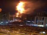 آتش سوزی شدید در یک آسمان خراش در شارجه امارات