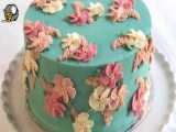 ایده تزیین کیک با گل های شکوفه ای