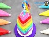ایده های تزیین کیک به سبک & 34;عروسک رنگین کمان& 34;