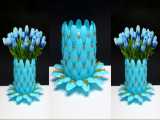 آموزش ساخت گلدان تزیینی و دکوراتیو با استفاده از قاشق پلاستیکی (شماره 2)