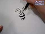 painting-045 - آموزش کشیدن نقاشی زنبور کارتونی 