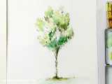 نحوه رنگ آمیزی یک درخت برای مبتدیان - نقاشی با آبرنگ آسان