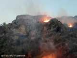 آتش سوزی کوههای بخش ارم در روستای دهرودسفلی