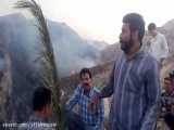آتش سوزی کوههای بخش ارم در روستای دهرود سفلی
